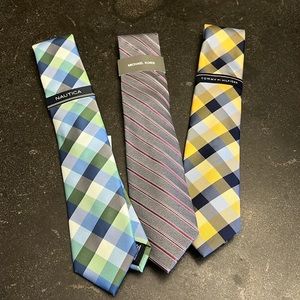 🌷Spring Colors NWT ALL 3 Men’s Ties. Nautica, Michael Kors, Tommy Hilfiger.